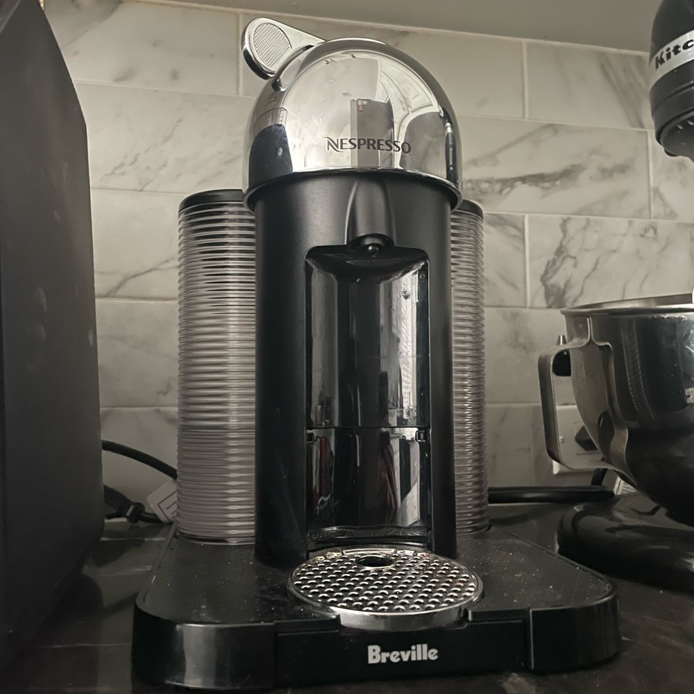 Breville Nespresso Compact Espresso Machine in Black and Silver